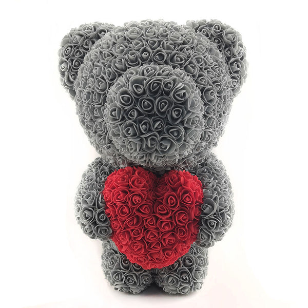 Ultimate Luxury Rose Bear - Platinum Silver – Jessica Florals