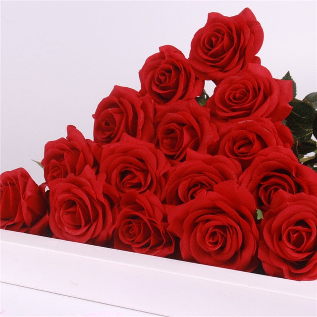 Artificial Real Touch Red Rose, Faux Red Roses