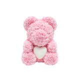 Luxury Heart of Pearls Rose Bear - Baby Pink