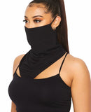 Black Neck Gaiter with Ear Loops | UNISEX | Face Neck Covering