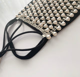 Pearl & Rhinestone Face Mask Cover (OPTIONAL cotton mask)
