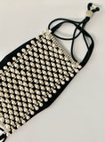 Pearl & Rhinestone Face Mask Cover (OPTIONAL cotton mask)