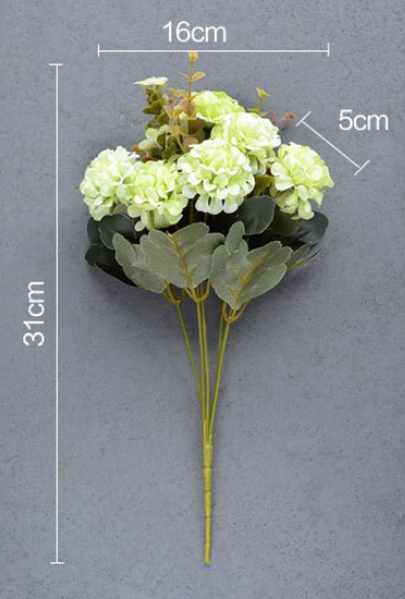 Artificial 10-head Chrysanthemum Ball Silk Flower Bouquet