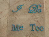 Self-adhesive Rhinestone Shoe Decals - 'I Do', 'Me Too'