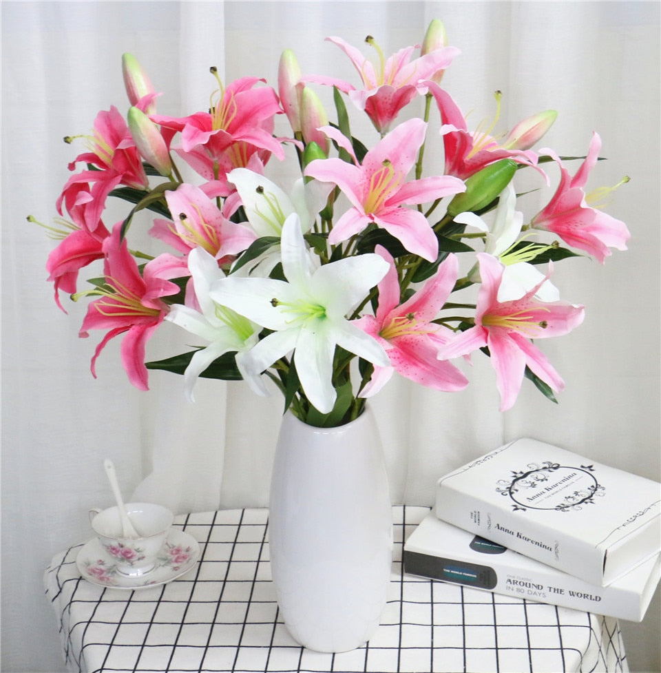 Artificial 6-head Lily Flower - 1 piece