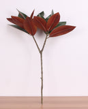 Artificial 2-branch Real Touch Large Magnolia Leaf - 1 piece
