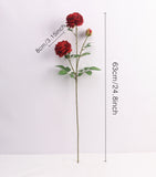 Artificial 3-branch Peony Rose flower - 1 piece