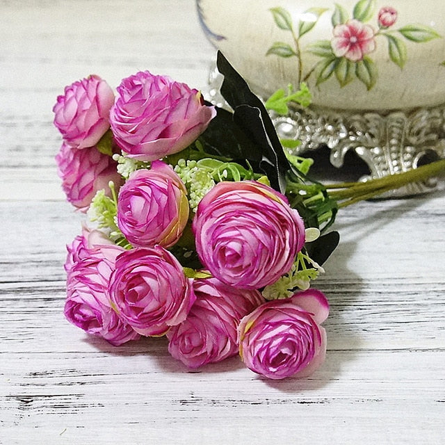 Artificial Small Camellia Flower Bouquet
