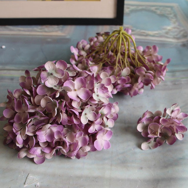 Artificial Silk Hydrangea Flower Heads - 6 pieces