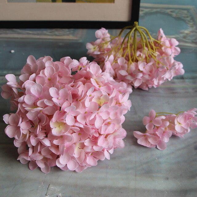 Artificial Silk Hydrangea Flower Heads - 6 pieces