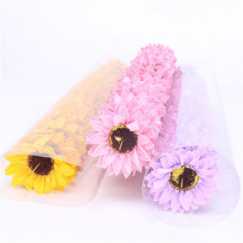Sunflower Soap Flower Heads - 12 pieces