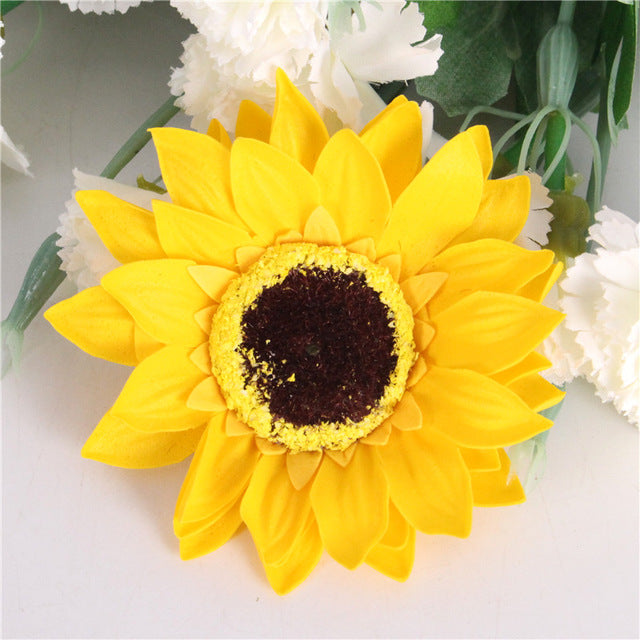 Sunflower Soap Flower Heads - 12 pieces