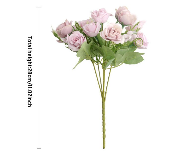 Artificial 10-head Silk Rose Flower Bouquet