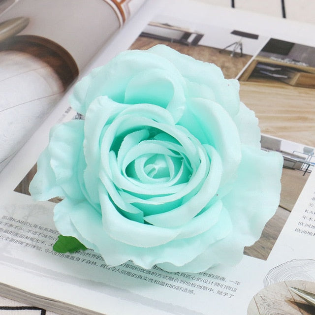 Artificial Silk Rose Flower Heads - 20 pieces