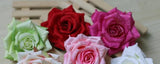 Artificial Silk Rose Flower Heads - 25 pieces