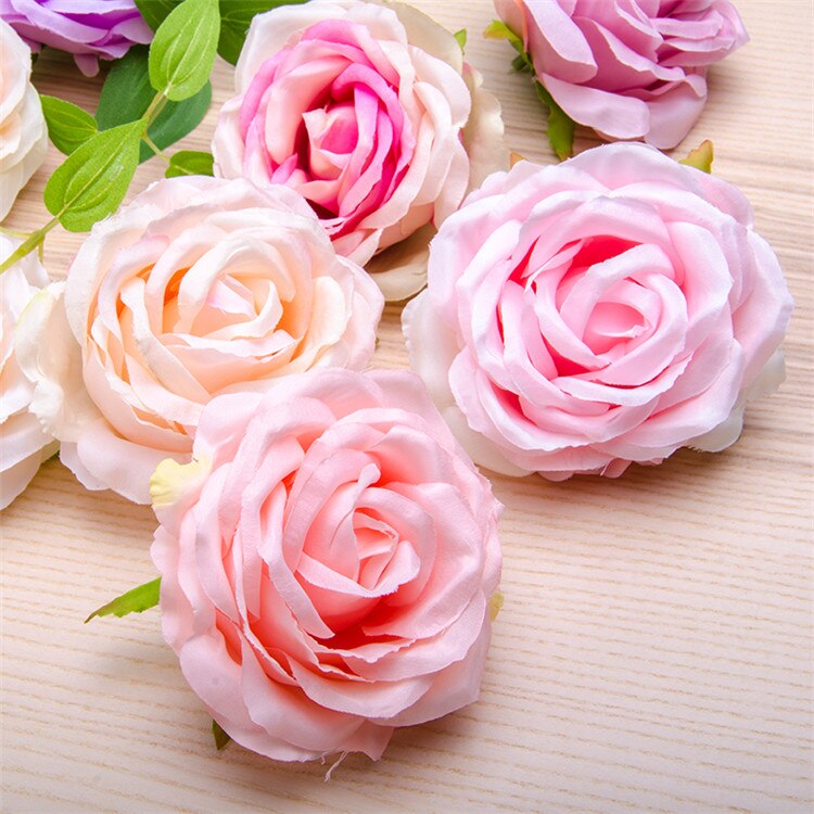 Artificial Silk Rose Peony Flower Heads - 8 pieces