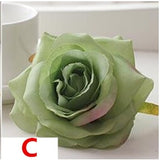 Artificial Silk Rose Flower Heads - 100 pieces