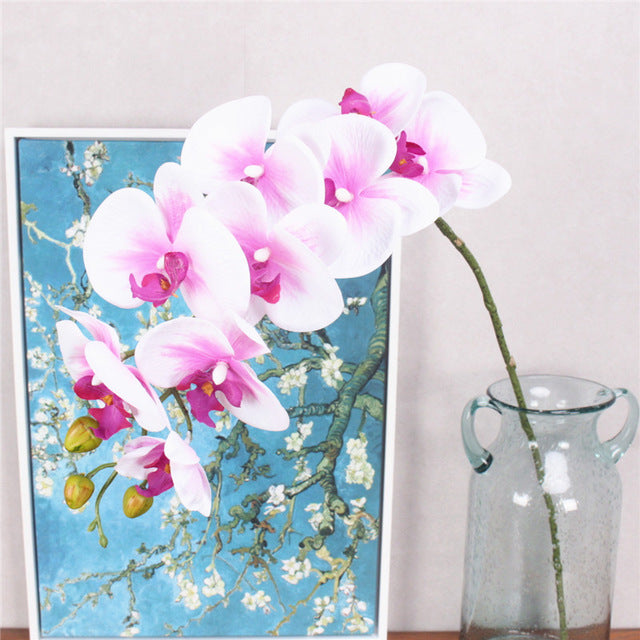Artificial 9-head Phalaenopsis Real Touch Orchid - 1 piece