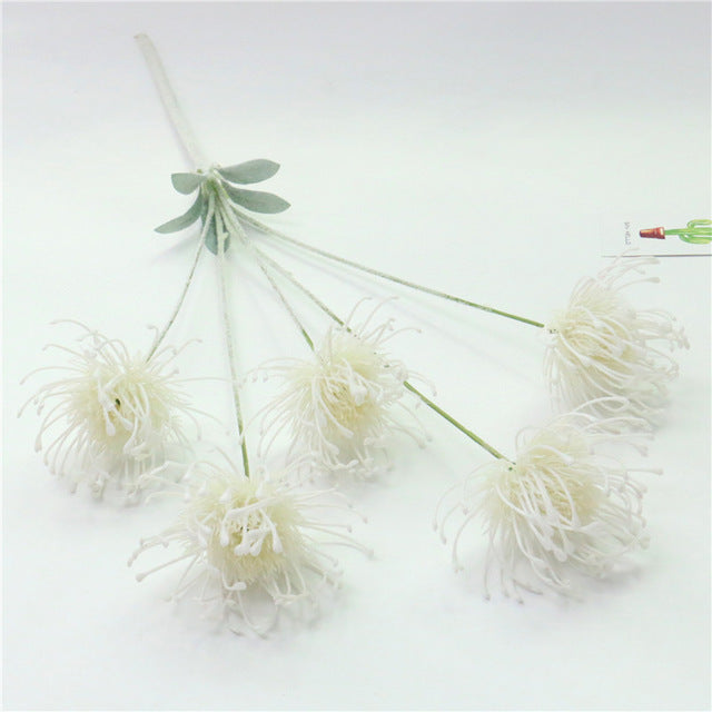 Artificial 5-head Chrysanthemum Lotus Emperor Flower - 1 piece