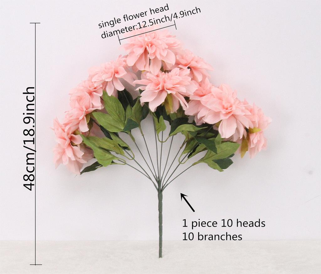 Artificial 10-head Dahlia Flower Bouquet