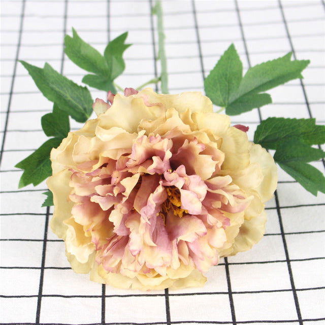 Artificial Single European Silk Peony Flower - 1 piece