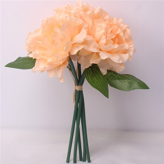 Aritificial Rafi Silk Peony Flower Bouquet