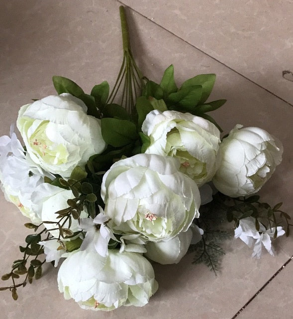 Artificial Silk Peony Bouquet