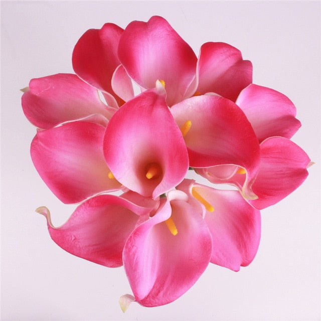 Artificial Real Touch Mini Calla Lily Flowers - 11 pieces