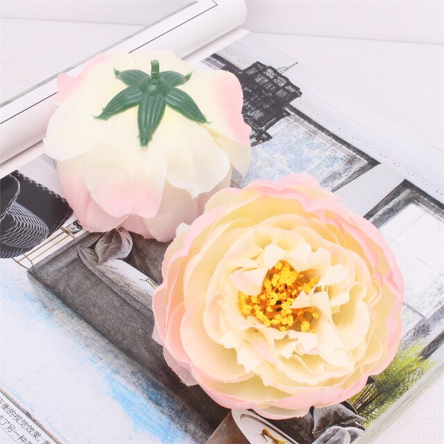 Artificial Silk Peony Rose Flower Heads - 30 pieces