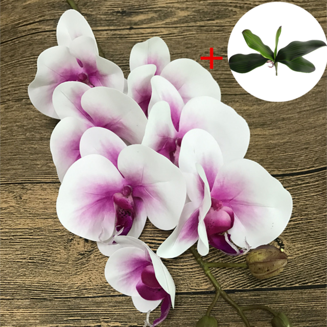 Artificial Real Touch Phalaenopsis Orchid with 1 Large Size Leaf - 1 piece